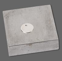 Metal blank on a steel block